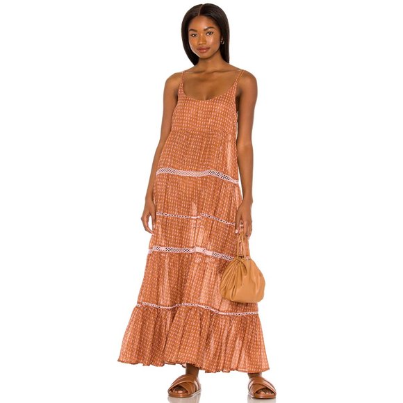 Free People Dresses & Skirts - NEW FREE PEOPLE Womens Midnight Dance Print Maxi Dress in Rust Sz M MSRP $118